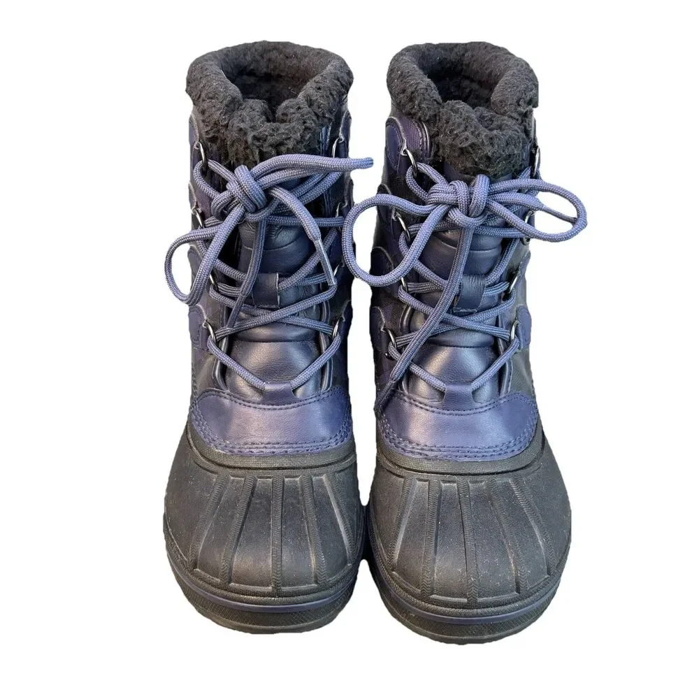 Crocs Winter Snow Boots Blue Tartan Plaid Women’s Size 7 Waterproof